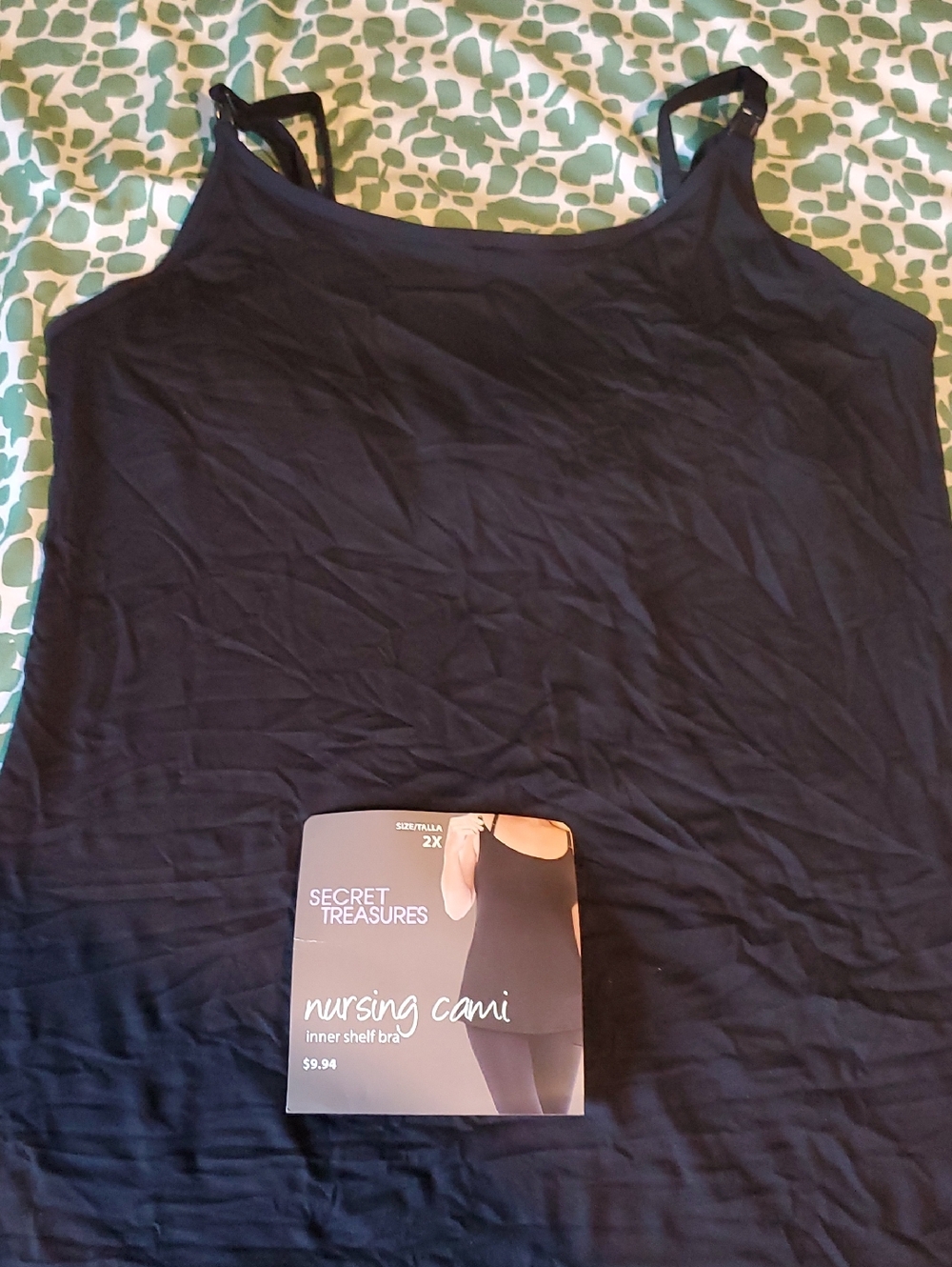 Secret Treasures Black Nursing Cami with Adjustable Straps